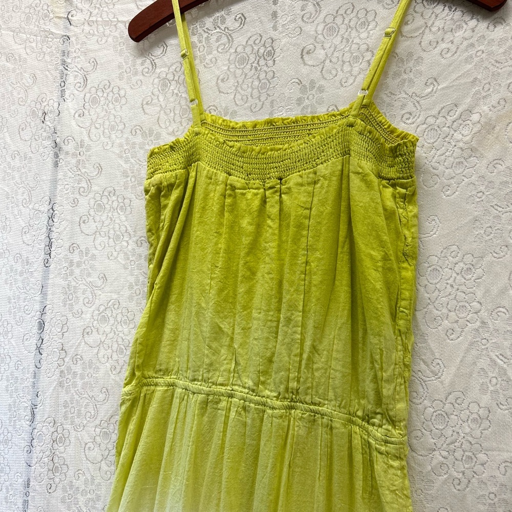 Earthbound Trading Co. XL lime green and white ombré maxi dress - Picture 4 of 14